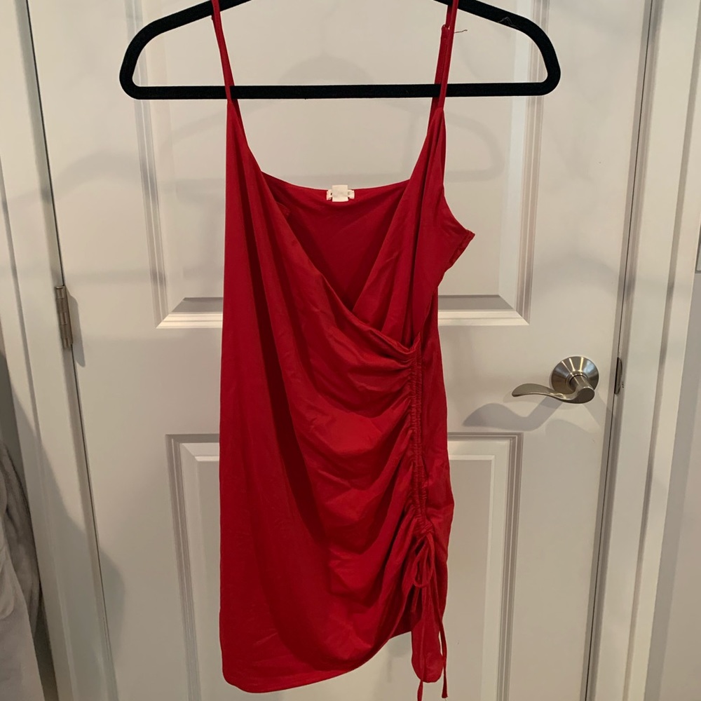 Red mini dress